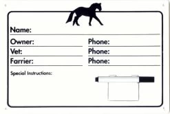Roma Horse Info Stall Plaque With Dry Erase Pen