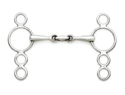 Centaur Stainless Steel Small Cheek 3-Ring Gag With Center Peanut, 4.5", 4.75"