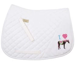 TuffRider I Heart Pony Saddle Pad, White