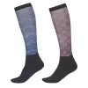 Kerrits Kids Dual Zone Boot Socks, Admiral Hoofprint Chevron & Raisin Bit Of Frost