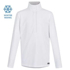 Kerrits Kids Winter Show Circuit Long Sleeve Show Shirt, White With Silver Bit Trim