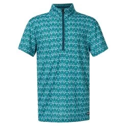 Kerrits Kids Always Cool Ice Fil Short Sleeve Tee, Peacock Iron Bouquet