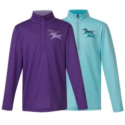 Kerrits Kids Always Cool Ice Fil Long Sleeve Shirt, Iris & Topaz