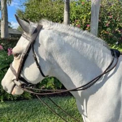 Belle & Bow Leather Draw Reins With Rope, Small & Med/Large Pony