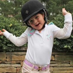 Belle & Bow Long Sleeve Show Shirt, Aqua Wellington, Sizes 12 Months - 10 Years