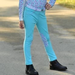 Belle & Bow Turquoise Rainbelle Schooling Jodhpurs, Sizes 2 - 8 Years