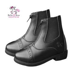 Belle & Bow Norfolk Front Zip SYNTHETIC Paddock Boots, Black Or Brown, Sizes 6T - 2K