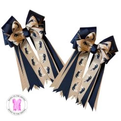 Bows To The Shows, Hunters On Tan With Navy & Tan