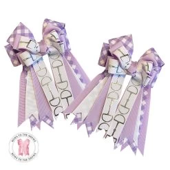 Bows To The Shows, Silver Snaffles & Lavender Gingham
