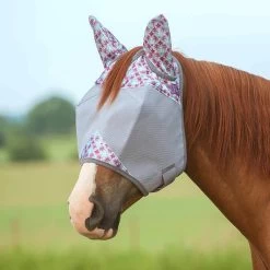 Cashel Crusader Fly Mask, Std With Ears, Plum Flash, S/M Pony Only