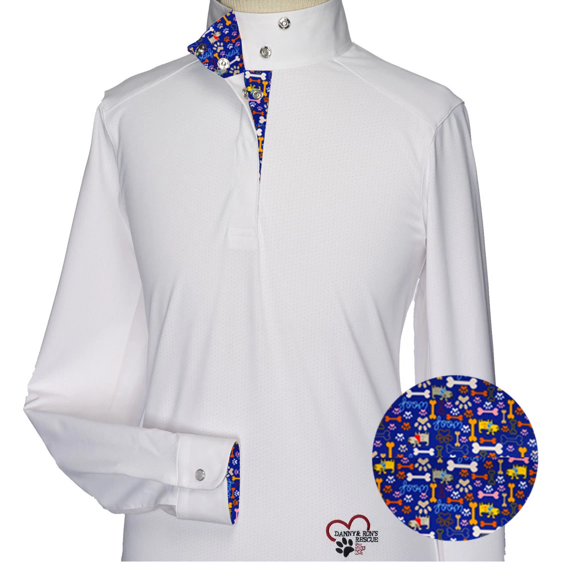 Essex Classics Danny & Ron's Rescue Shirt, Dogs On Blue, Girls Sizes S - XL