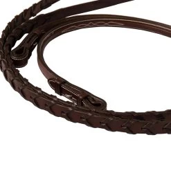 Huntley Equestrian Sedgwick Fancy Stitched Square Raised, Laced Reins, 3 Sizes, 2 Colors