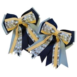 Kathryn Lily Horse Heads Show Bows, French Blue, Navy & Tan