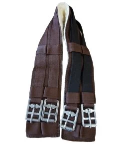 Miniature English Girth With Elastic, Brown, 26"