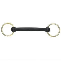 Shires Rubber Coated In-Hand Bit, Brass Rings, 4", 4.5"