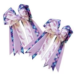 Bows To The Shows, Lavender Ponies, Lavender/White/Lavender Plaid